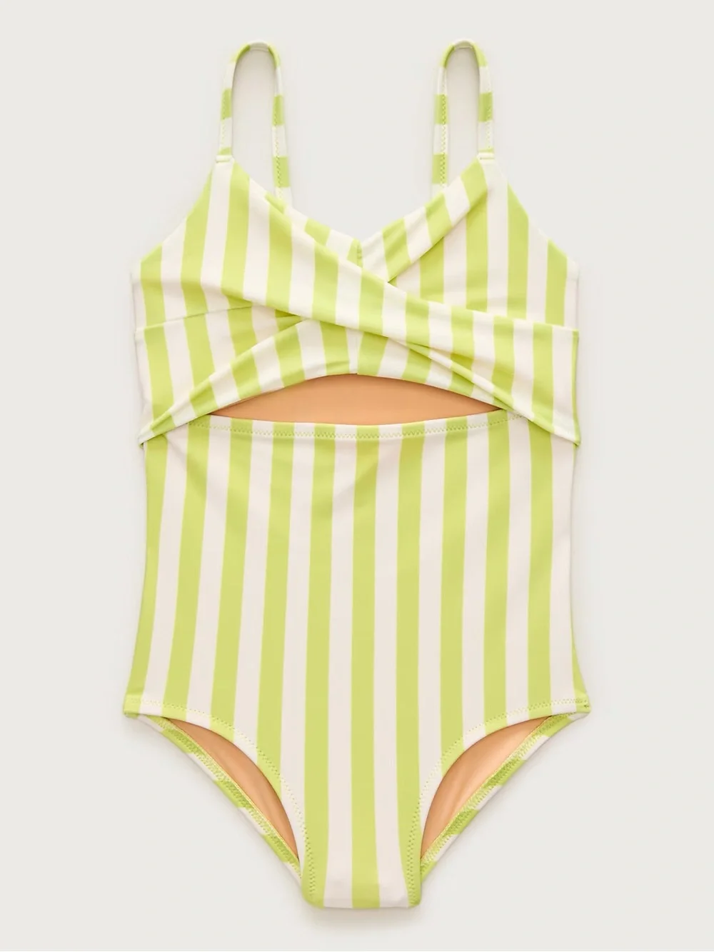 J.Crew Girls' twist-front one-piece swimsuit in melon zest